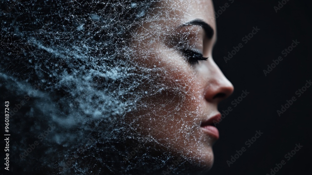 Poster a dark and mysterious abstract background image featuring an interplay of light and shadow, evoking 