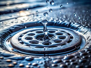 Tiny rivulets of water merge and intensify, converging on the pinpoint drainage opening, measuring the swift and