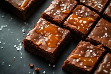 Gooey Brownies with Caramel and Sea Salt Flakes