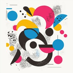 Obraz premium Abstract Geometric Pattern with Circles and Dots