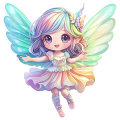 cute fairy girl with wings