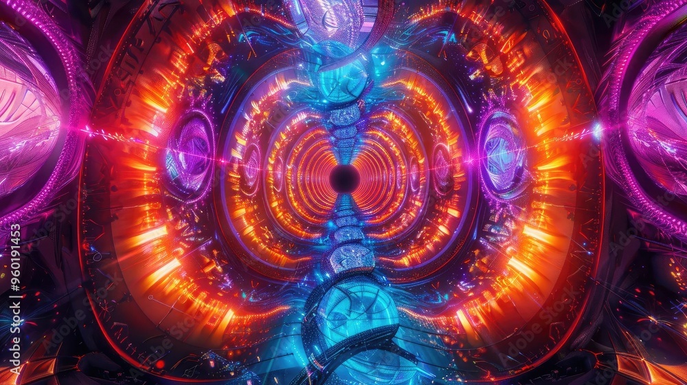 Aufkleber vibrant abstract design featuring colorful spirals of light and energy, creating a mesmerizing visua