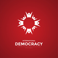 Fototapeta premium Happy International Democracy Day, September 15, International Day of Democracy Creative Ads. hand and vote icon isolated on Template for background.