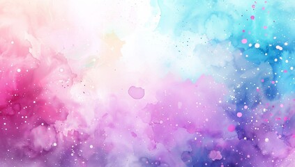 Vibrant abstract watercolor background with blue, purple, and pink splashes