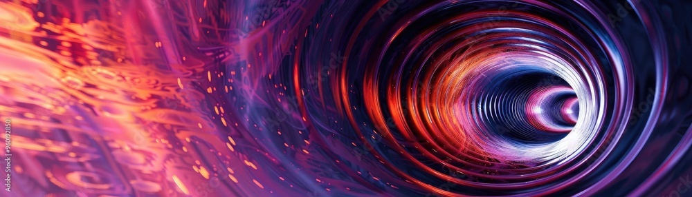 Poster a captivating abstract image featuring vibrant colors swirling in a dynamic vortex, evoking depth an