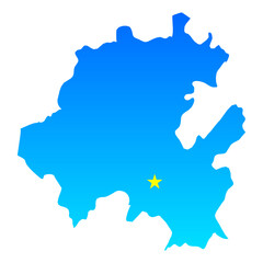 Map of Hidalgo with its capital Pachuca in Mexico with a professional blue style