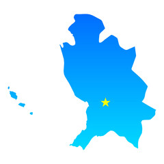 Map of Nayarit with its capital Tepic in Mexico with a professional blue style