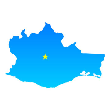 Map of Oaxaca with its capital Oaxaca in Mexico with a professional blue style