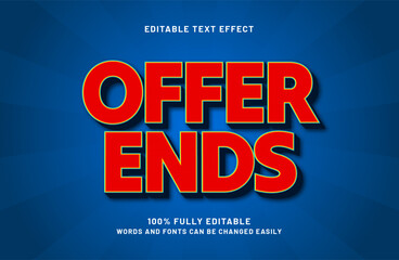 offer ends editable text effect in sale and discount text style