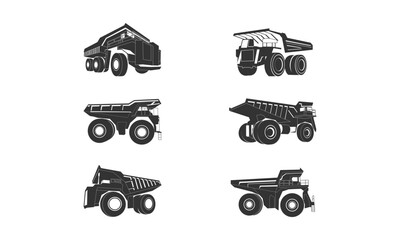 Set of big truck illustration design vector