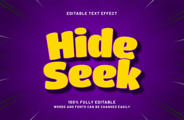 hide seek editable text effect in kids and game text style