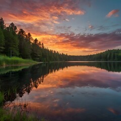sunrise over the lake