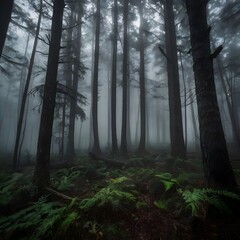 Obraz premium fog in the woods