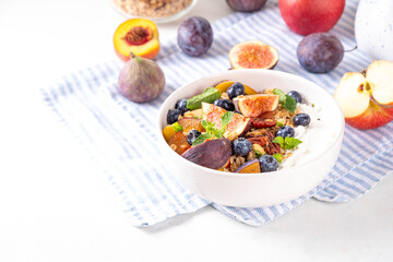 Healthy autumn breakfast bowl