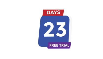 23 days free trial Countdown number banner templates. time icon. Vector Illustration 
