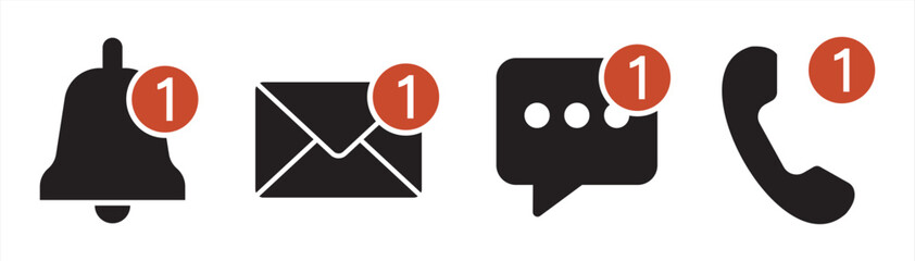 notification icon collection vector illustration