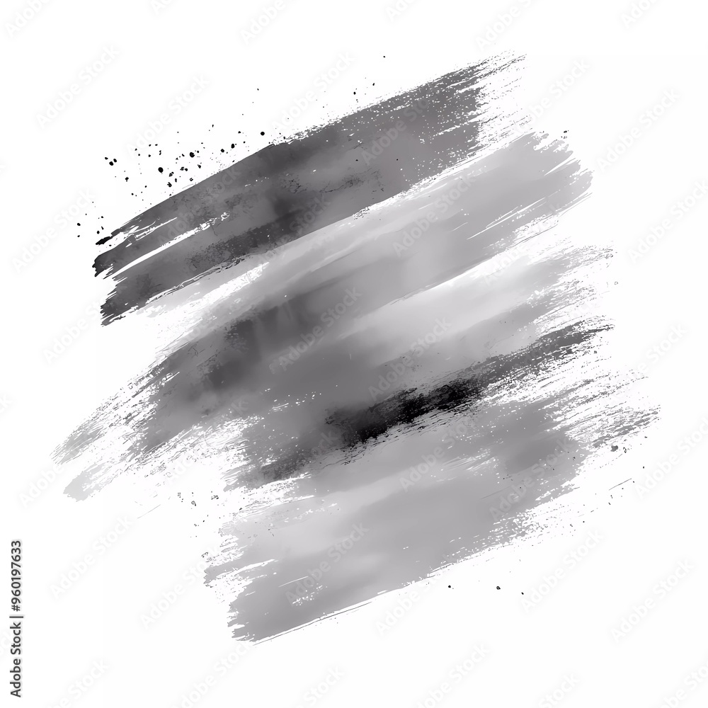 Wall mural gray watercolor brush stroke background vector illustration