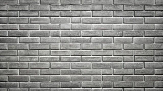 Fototapeta Monochrome grey brick wall with a repetitive pattern suitable for background or texture