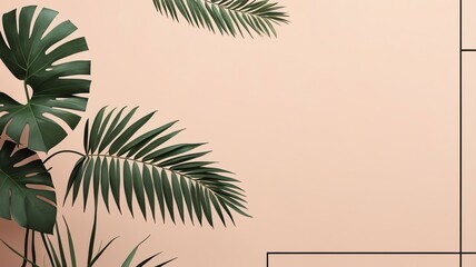 Obraz premium geometric botanical aesthetic background