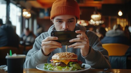 The man paying the restaurant bill with his mobile phone