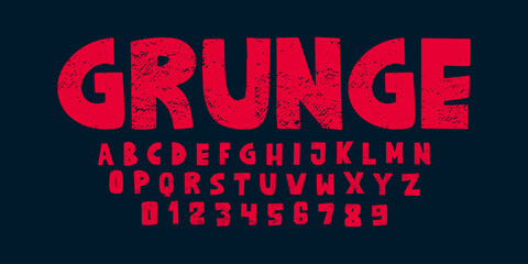 scary grunge alphabet design for horror concept design