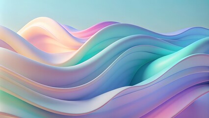 Abstract fluid iridescent holographic curved wave in motion colorful gradient design on a Abstract modern  wave 3d fluid black background