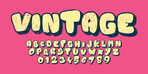 vintage cartoon retro alphabet design