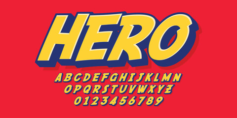 modern and fun comic cartoon alphabet design