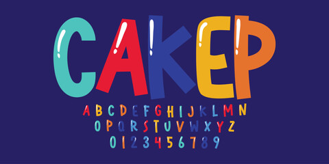 modern flat alphabet design with various color