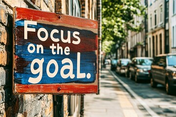 Obraz premium Motivational Sign on a Brick Wall