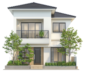 Modern two-story house exterior