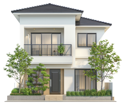 Modern two-story house exterior