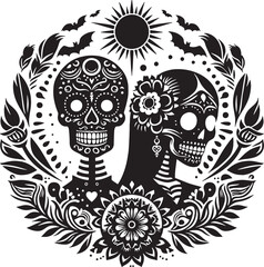 Day of the Dead Silhouette Vector Illustration