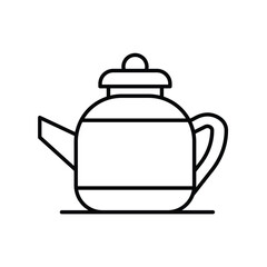 teapot line icon with white background vector stock illustration