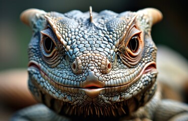 Close-up of a large-faced lizard