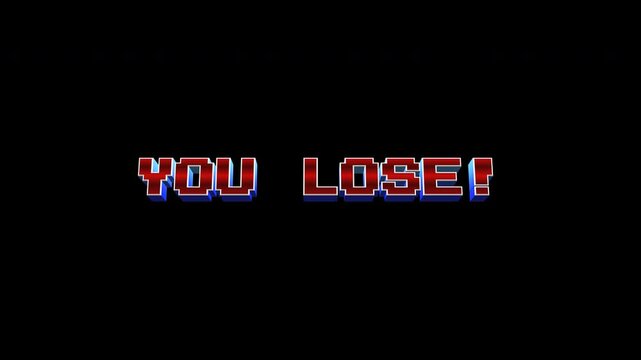 You Lose 8 Bit Retro Arcade Loop On Alpha