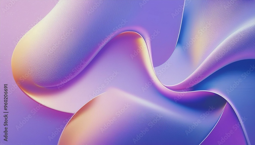 Poster abstract fluid iridescent holographic neon curved wave in motion colorful background 3d render. grad