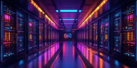 Fototapeta premium Exploring the Role of Network Infrastructure in Shaping the Future of Emerging Technologies, highlighting its pivotal impact on technological advancements and innovation