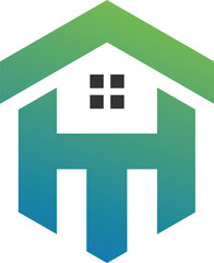 TH letter with Home Logo design