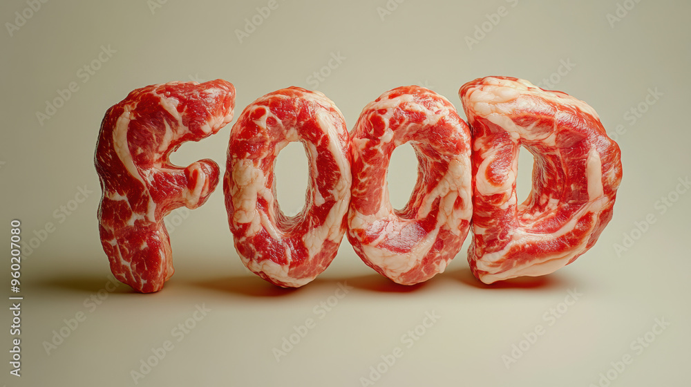 Canvas Prints Food Meat Letters.