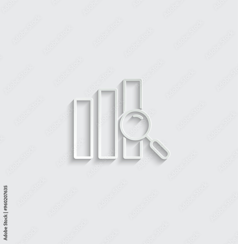 Poster analysis analytic icon vector chart with search sign