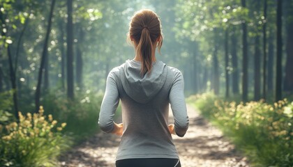 Healthy Lifestyle in Nature Runner Embracing Sustainability in a Tranquil Nature Reserve, Eco-Friendly Fitness and Green Living