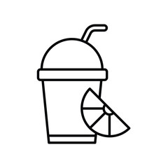 lemonade line icon with white background vector stock illustration