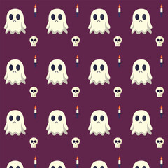 cute ghost pattern, kawaii ghosts, halloween seamless pattern, spooky but cute design, ghost vector, adorable ghost illustration, playful ghost print, whimsical halloween design, ghost wallpaper, ghos