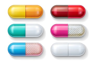 Pills vector set white background isolated a high quality, Pills box.