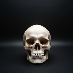 Obraz premium Human skull and black background