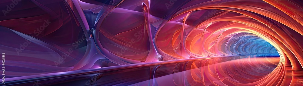 Aufkleber a vibrant abstract tunnel design featuring mesmerizing colors and fluid shapes, inviting exploration