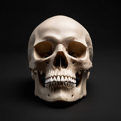 Obraz premium Human skull and black background