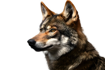 Fototapeta premium Wolf head isolated on transparent background