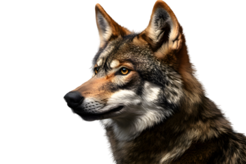 Wolf head  isolated on transparent background